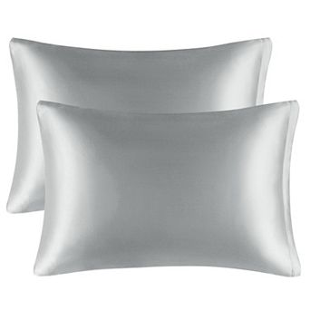 Luxury Satin Pillowcases for Skin Set of 2, Zipper Closure Standard 20"x26"