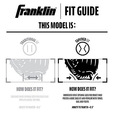 Franklin Sports Men's & Youth 11.5" Black Infield I-Web Baseball Fielding Glove