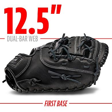 Franklin Sports Men's & Youth 12.5" Black Dual-Bar Baseball First Base Glove