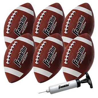 Franklin Sports 6 pk Grip-Rite 100 Junior Football & Pump Set