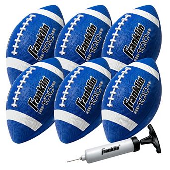 Franklin Sports 6 pk Grip-Rite 100 Junior Football & Pump Set