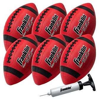 Franklin Sports 6 pk Grip-Rite 100 Junior Football & Pump Set