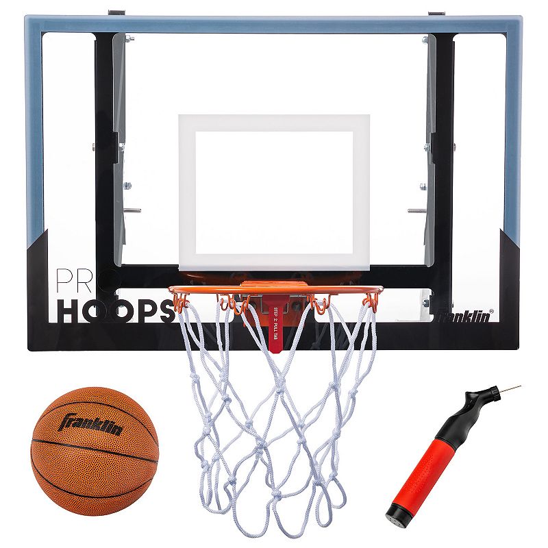 Franklin Sports Wall Mounted Mini Basketball Hoop - Pro Hoops Indoor Mini Hoop with Mini Basketball - Slam Dunk Approved Shatter Resistant Backboard - Bedroom + Office Mini Hoop + Ball - USA