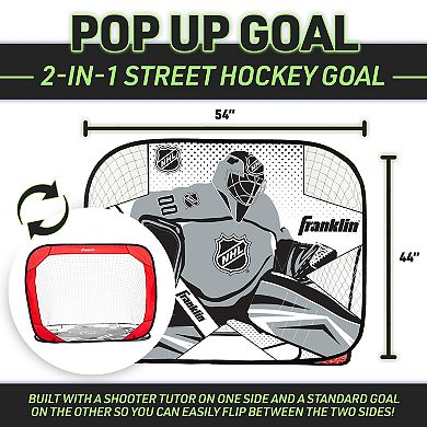 Franklin Sports Kids' Portable Street Hockey Goal & Shooter Tutor Set