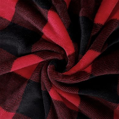 Plaid Buffalo Checker Christmas 50" x 60" Sofa Bed Blanket Soft Plush Fleece