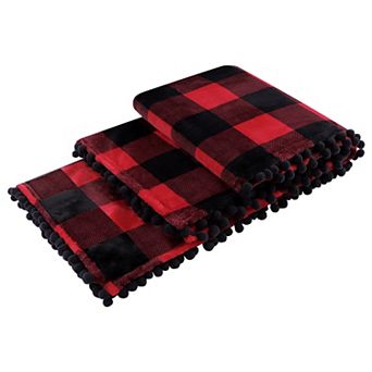 Plaid Buffalo Checker Christmas 50" x 60" Sofa Bed Blanket Soft Plush Fleece
