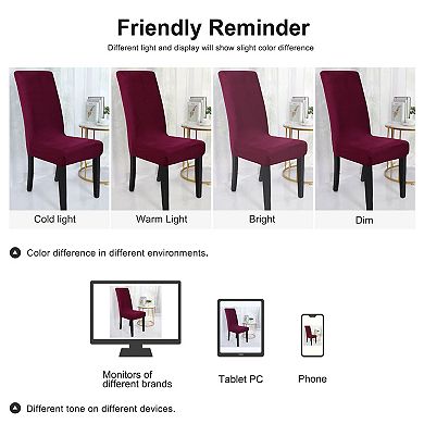 2Pcs Velvet Plush Chair Covers Stretch Spandex Seat Slipcovers