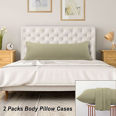 Set of 2 Body Pillow Cover Envelope Closure Microfiber Body 20"x54"