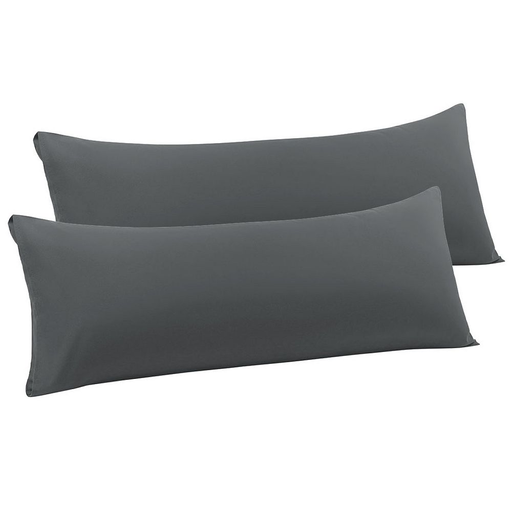 Set of 2 White Body Pillow Cover Envelope Closure Microfiber Body 20"x54", White