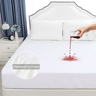 Mattress Cover Protector Five-Sided Waterproof Bed Cover Pad Twin 75 x 39 x 14"(L*W*D)