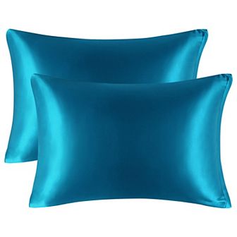 Luxury Satin Pillowcases for Skin Set of 2, Zipper Closure King 20"x36"