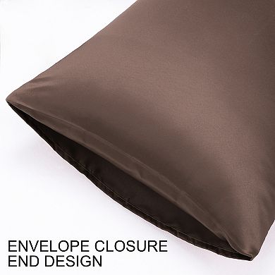 2PCS Soft Silk Satin Pillowcases for Hair and Skin with Envelope Travel 14"x20"
