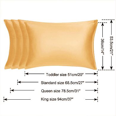 2PCS Soft Silky Satin Pillow Cases Covers Travel 14"x20"