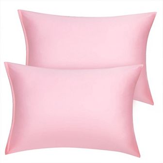 2 pc Soft Silky Satin Pillow Cases Covers Travel 14"x20"