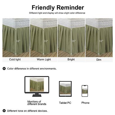 Brushed Microfiber Bed Skirt, Elastic Dust Ruffle Queen 60" x 80"