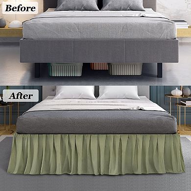 Brushed Microfiber Bed Skirt, Elastic Dust Ruffle Queen 60" x 80"