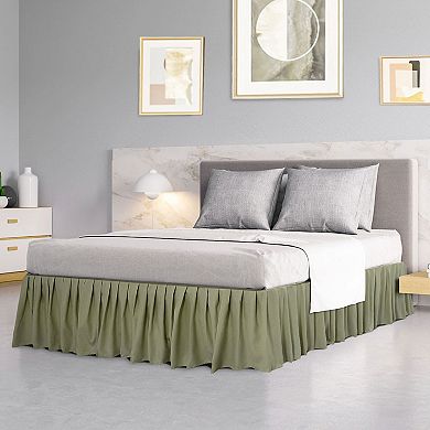 Brushed Microfiber Bed Skirt, Elastic Dust Ruffle Queen 60" x 80"