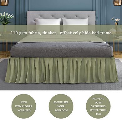 Brushed Microfiber Bed Skirt, Elastic Dust Ruffle Queen 60" x 80"