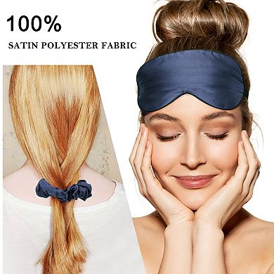 Satin Enveloped Pillowcase with Eye Mask & Scrunchie 2 Pcs Queen 20" x 30"
