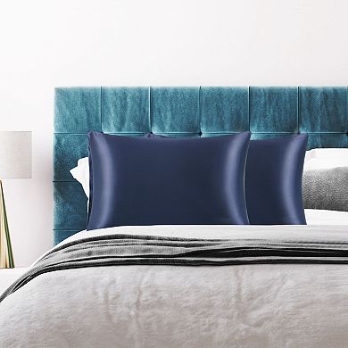 Satin Enveloped Pillowcase with Eye Mask & Scrunchie 2 Pcs Queen 20" x 30"