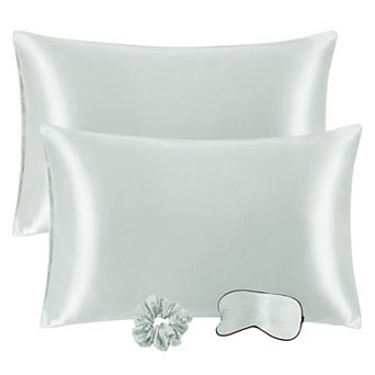 Satin Enveloped Pillowcase with Eye Mask & Scrunchie 2 pc Queen 20" x 30"