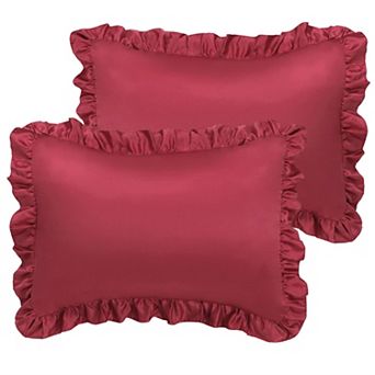 2 pc Satin Silk Pillow Cases Cover Housewife Cushion Queen 20"x30"