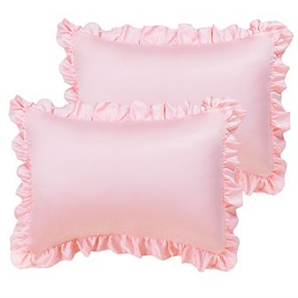 2 pc Satin Silk Pillow Cases Cover Housewife Cushion Queen 20"x30"