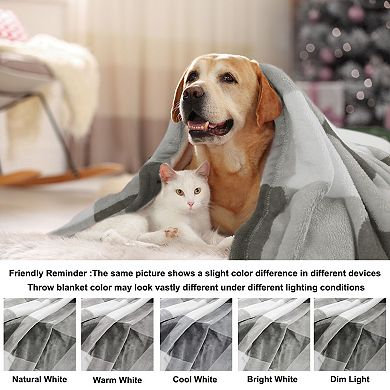 Plaid Flannel Fleece Christmas Checker Lightweight Blankets Throw 50"x60"