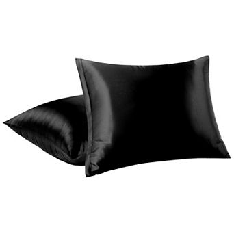 Luxury Satin Pillowcases for Skin Set of 2, Zipper Closure Size 17" x 25"