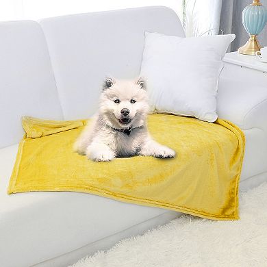 1 Pcs Home Warm Soft Microplush Fleece Solid Throw Blanket 27"x40"