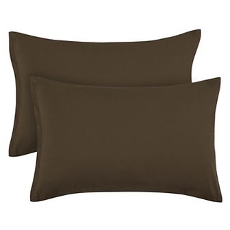 2 pc Zippered Soft Microfiber Pillow Cases Travel 14"x20"