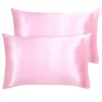2 pc Soft Silky Satin Pillowcases Better for Hair and Face Queen 20"x30"