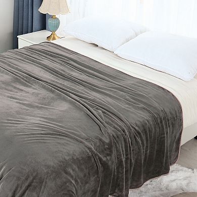 Flannel Fleece Blanket for All Seasons, Wide Hemmed Luxury TwinxL 65"x90"