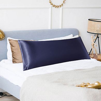 1 PC Satin Body Pillowcases Soft with Zipper Closure Body 20" x 48"