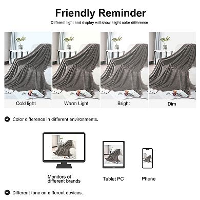 Flannel Fleece Blanket for All Seasons, Wide Hemmed Luxury Full 78"x90"