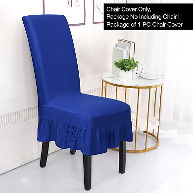 Elastic Spandex Chair Slipcover Elegant Ruffled Removable Seat Cover