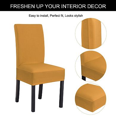 Polyester Spandex Stretch Removable Solid Dining Chair Cover