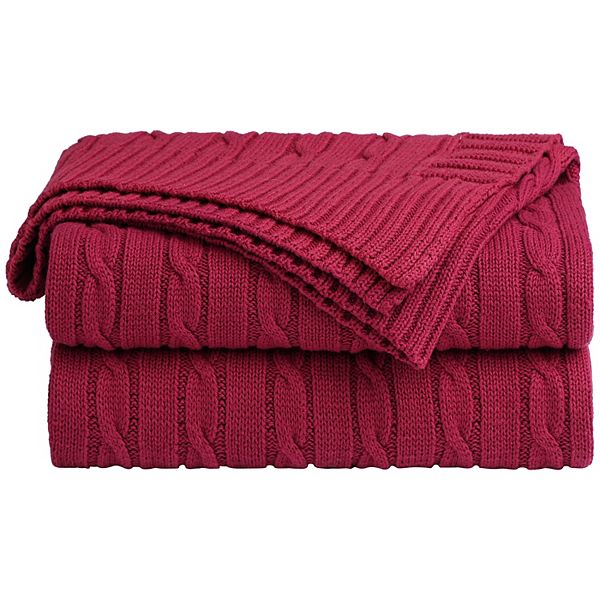 Cotton Cable Knit Throw Blanket Super Soft Throw Couch Covers