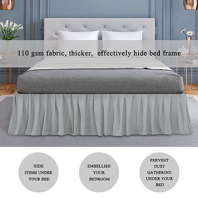 Polyester Ruffled Durable Solid Bed Skirt with 16" Drop 1 Pc Twin 39" x 75"