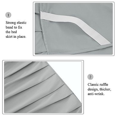 Polyester Ruffled Durable Solid Bed Skirt with 16" Drop 1 Pc Twin 39" x 75"