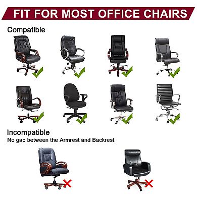 Stretch Office Chairs Slipcovers with Zippers and Bottom Strips