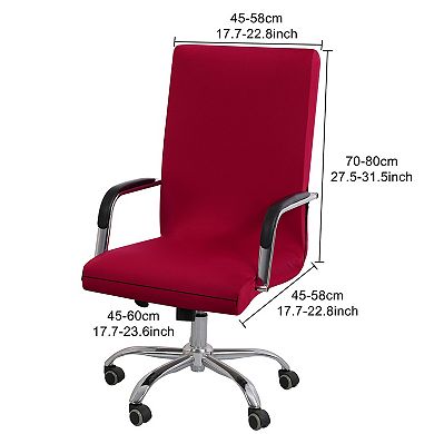 Stretch Office Chairs Slipcovers with Zippers and Bottom Strips