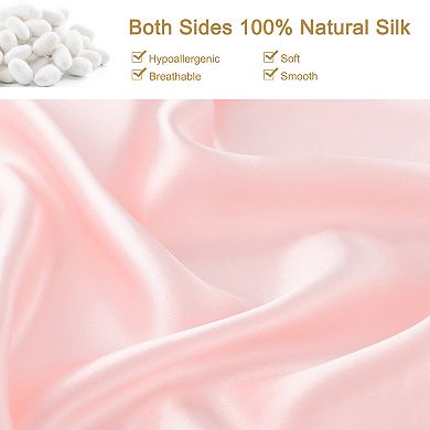 19 Momme Silk Pillowcase with Eye Cover Set Queen 20"x30"