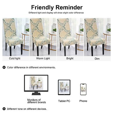 1Pcs Floral Dining Chair Cover Spandex Seat Slipcover