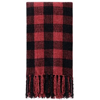 Chenille Throw Blankets with Tassel Plaid Twin 60"x78"