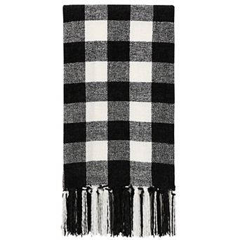 Chenille Throw Blankets with Tassel Plaid Twin 60"x78"