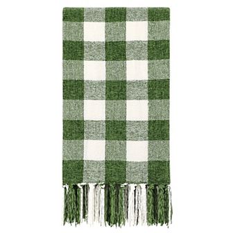 Chenille Throw Blankets with Tassel Plaid Twin 60"x78"