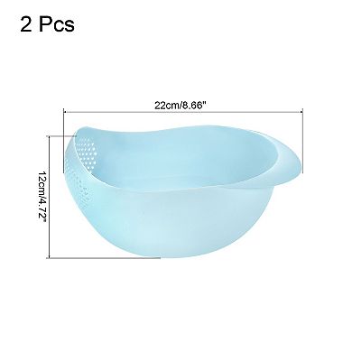 2pcs Rice Washing Filter Strainer Basket Sieve Fruit Drain Bowl