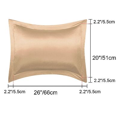 2 Pcs Pillow Shams Satin Pillow Cases Standard 20"x26" Oxford Pillowcases