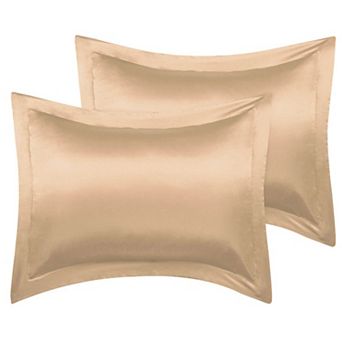 2 pc Pillow Shams Satin Pillow Cases Standard 20"x26" Oxford Pillowcases